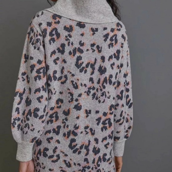 ANTHROPOLOGIE Animal Print Cowl Neck Tunic Sweater 3XL | EUC - Picture 2 of 6